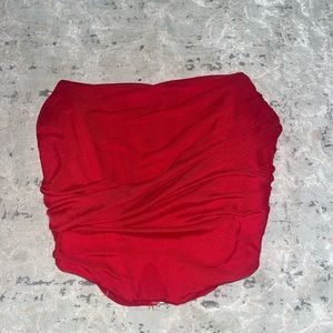 Red strapless corset